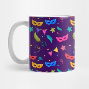 CARNIVAL PARTY mardi gras fat tuesday pattern masks design Mug